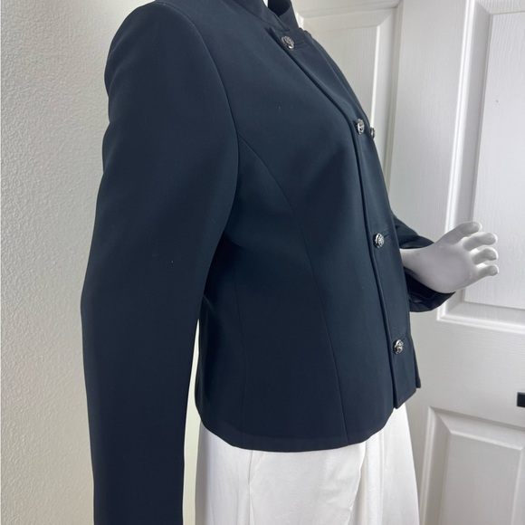 Tahari Blazer Jacket Size 14 Polyester Button Detail Career Office Military - Picture 5 of 10